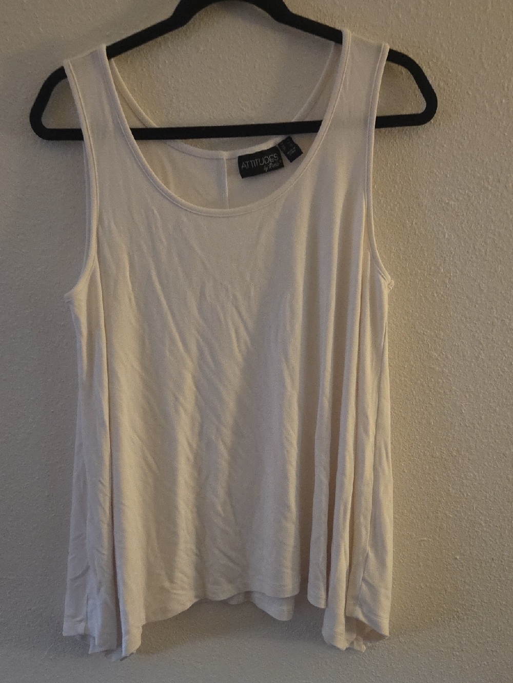 Attitudes by Renee Cream Scoop Neck Tank Top